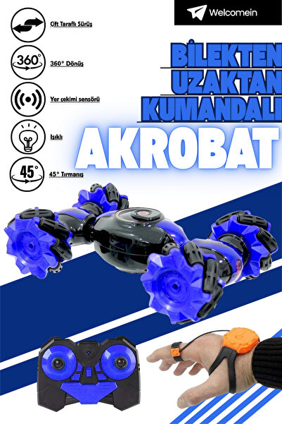 welcomein 4x4 Şarjlı 2.4G Double Flip Akrobat Araba Yerçekimi Sensörlü Işıklı...