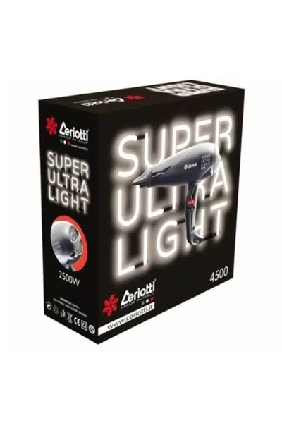 ceriotti Ultra Light 4500 Black 2500W Hairdryer - Lightweight And Ergonomic Device