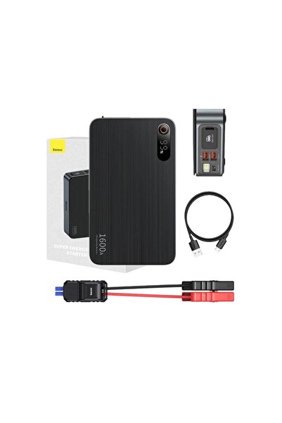 Baseus جهاز بأدي تشغيل السيارة Pro+تيار 1600A، ديزل (8.0L)، بنزين (3.5L)، شاشة رقمية، 9 أنظمة حماية.