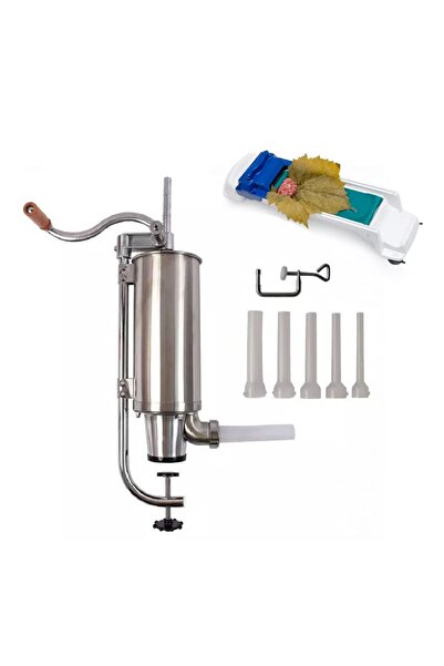 micul fermier Pachet Carnatar Inox Vertical PRO, 5.5 Kg, 6 Palnii + Aparat de Facut Sarmale - Dolmer