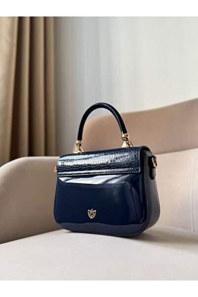 Moda Sekiz Women's Patent Leather Crossbody Hand and Shoulder Bag