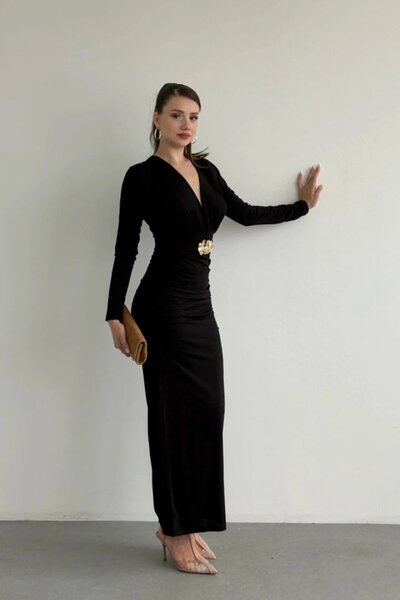 Ekince Φόρεμα με ζώνη ντραπέ με αξεσουάρ