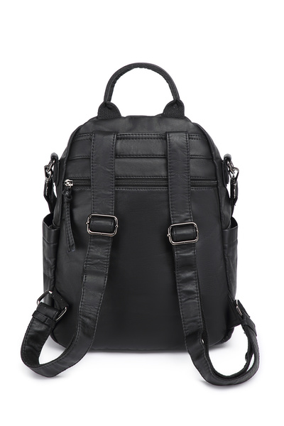 Hüvendo Barcelona Medium Size Multi-Pocket Shoulder Strap Sports and Casual Women's Backpack Black