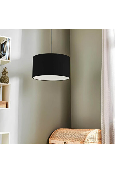 Art&Gift Dekoratif Mini Tekli Kumaş Sarkıt Hol Mutfak Çalışma Odası Avize Siyah