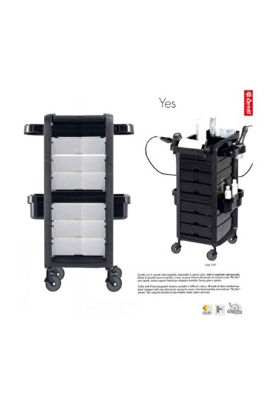 ceriotti Yes Ice Transparent Hairdressing Trolley With 6 Pull-Out Drawers