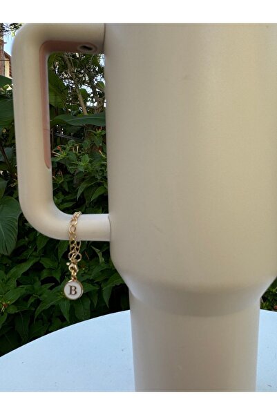 YuccaCo Accessorize Your Life White Thermos Compatible Accessory with Letter B/Letter B Thermos Charm/Letter Thermos Ornament