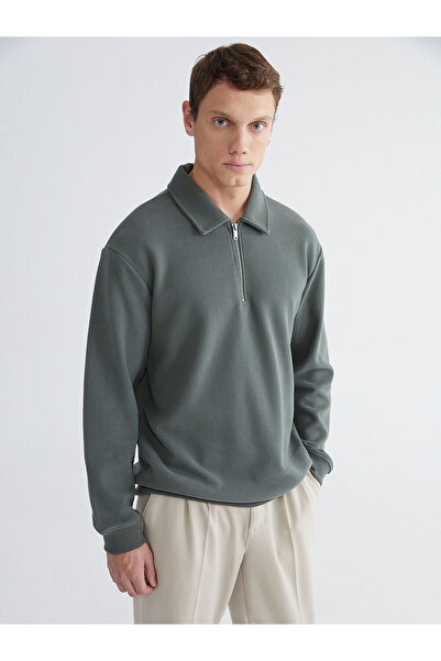 LC Waikiki Ανδρικό φούτερ με λαιμόκοψη πόλο Özmarka New Season