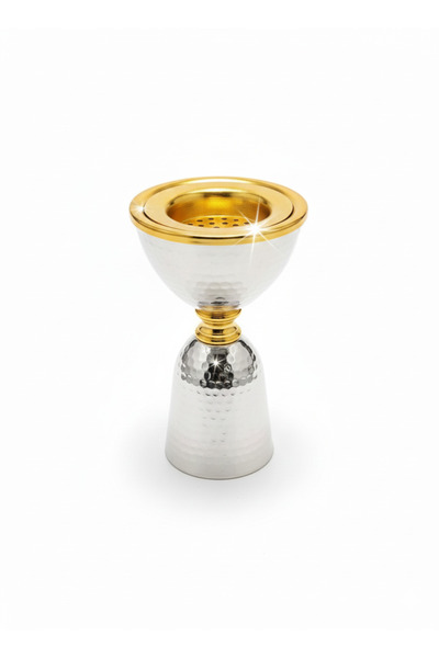 VENDIX Bakhoor Burner Premium Stainless Steel Incense with Gold Rim, Smokeless Oud Burner for Home & Majlis
