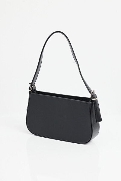 Modamorfo 010172 Flat Baguette Shoulder Bag - Black