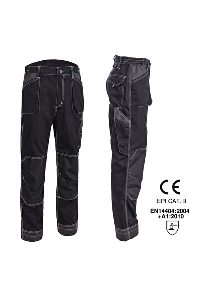 Coverguard Pantaloni de lucru Orosi, talie înaltă, negri, ripstop, spate înalt, genunchi preformați