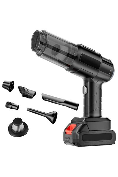 SokShop handheld vacuum with battery, 150W, 18.5V 1.3Ah, 7 accessories, black