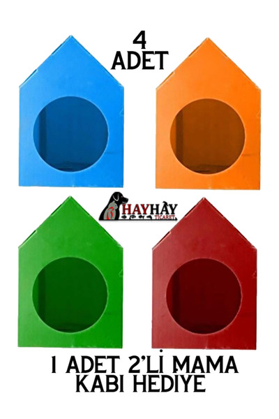HAYHAYPETSHOP 4 Adet Kedi Köpek Evi Kulübesi Yuvası Plastik Demonte Taşınabil...