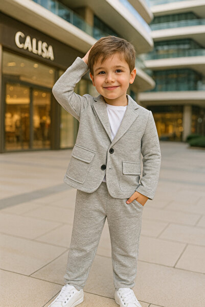 Calisa Boy's Stylish 3-Piece Set – Jacket, Pants, T-Shirt, Festive Combination