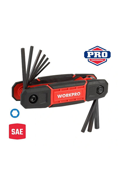 Workpro WP222029 9 Parça CR-V İnç Çakı Tipi Profesyonel Allen Anahtar Takımı