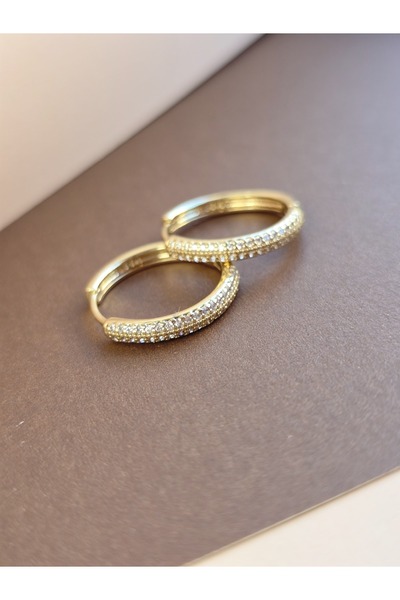 XUPING JEWELRY Xuping 14k Renginde Zirkon Taşlı Halka Küpe