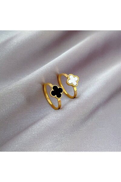 RAFINI Flowers Clover Ring - 18K Gold Plated, Stainless Steel