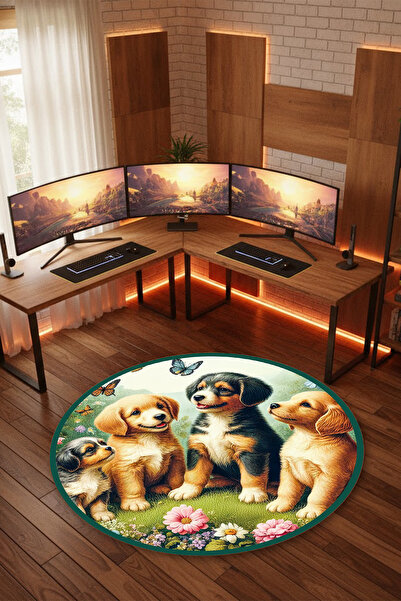 Reyhani Sevimli Köpekler Kaymaz Taban Makinede Yıkanabilir Gaming Oyuncu Game...