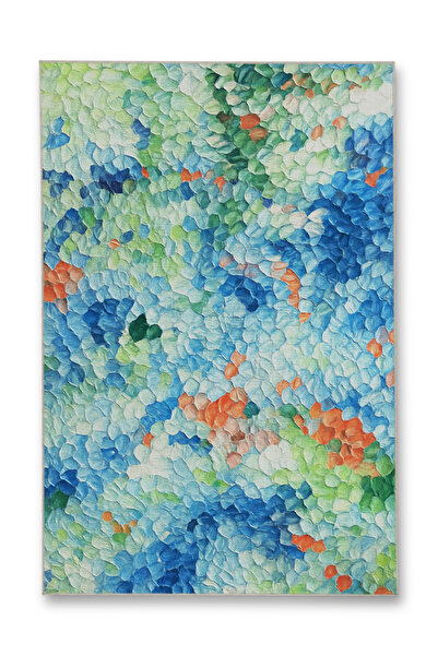 Rugs Modern Halı MOSSO Μπλε Μωβ Αποχρώσεις Έθνικ Λουλούδια με Σχέδιο Υφαντή Β...