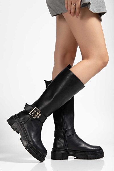 SEDRİK yeni sezon ital malzeme kalın taban yandan toka detaylı dana der çizme