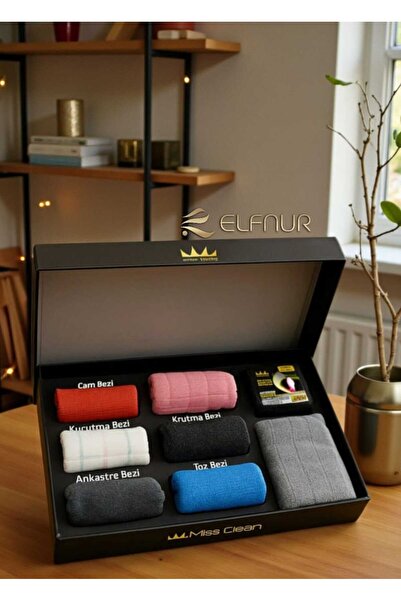 elfnur 7-Piece Microfiber Cleaning Cloth Set – for Every Surface, from Glass to Built-In Appliances, with Miss Clean Quality