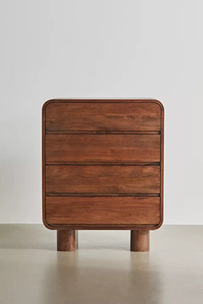 Creawood Huron Masif Ceviz 4 Çekmeceli Şifonyer