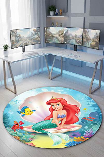 Reyhani Deniz Kızı Desenli Kaymaz Taban Makinede Yıkanabilir Çocuk Gamıng Hal...