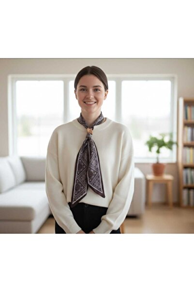 aytenli Modern Sweater with a Crew Neck, Scarf Detail, Fits Standard Sizes up to Xl, Lightweight and Flowy