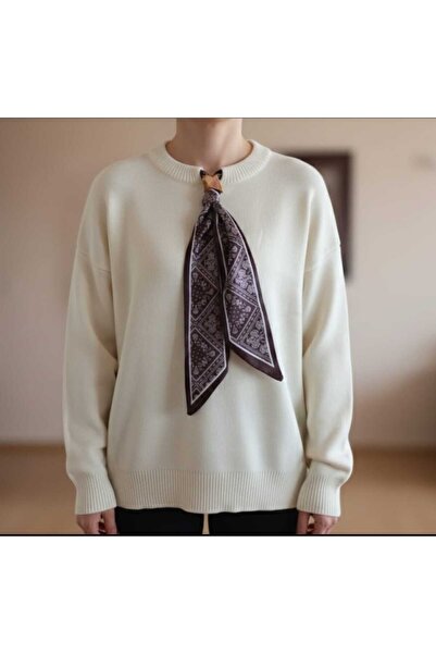 aytenli Modern Sweater with a Crew Neck, Scarf Detail, Fits Standard Sizes up to Xl, Lightweight and Flowy