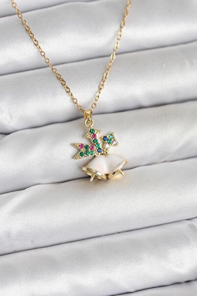 N!da Jewelry Steel Zircon Stone Christmas Bell Pendant