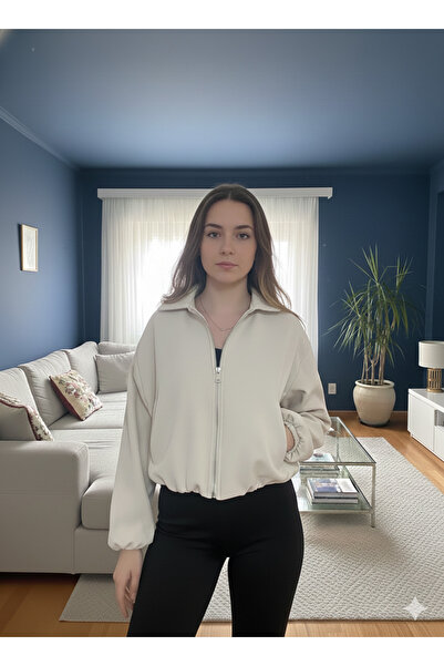 mooishan Double Pocket Balloon Sleeve Cashmere Jacket