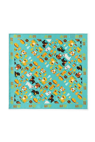 All We Need Is Pets Furry Cookies Green Silk Bandana for Dogs and Pet Lovers