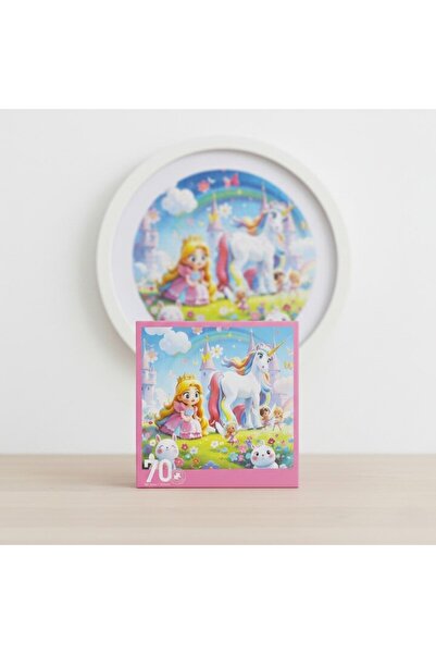 Tessari Round Puzzle - Princess with Unicorn (70 pieces)