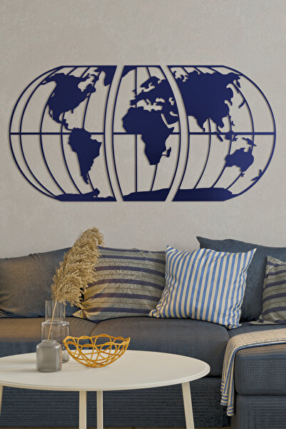 SWS Design Metal Dünya Haritası Duvar Tablosu Ofis&Ev Dekoru Sevdiklerinize Özel Hediye Dekoratif Obje