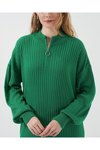 Modamorfo 15839 Full-length Knitted Dress - Green