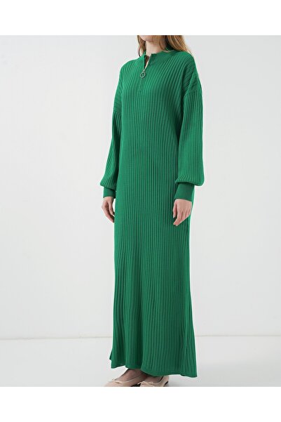 Modamorfo 15839 Full-length Knitted Dress - Green