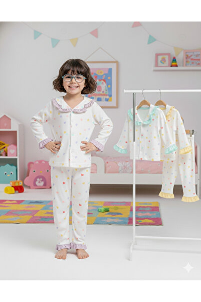 Bebelove Pijamale pentru fete bumbac moale cu nasturi – țesătură moale, model...