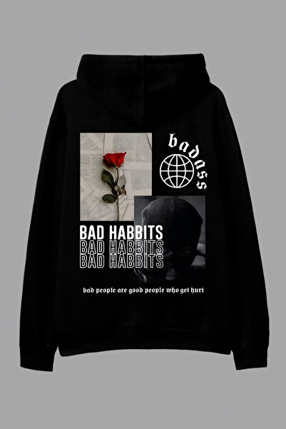 CLASSY.MODA Unisex με κουκούλα sweat – φιγούρα με τριαντάφυλλο και μάσκα με τ...