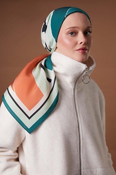 Levidor وشاح أورا بنمط التمويه باللون الأخضر النعناعي