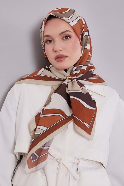 Levidor Orange Wavy Aura Scarf