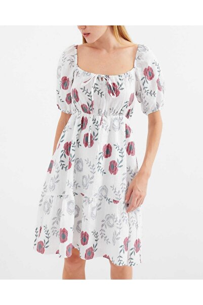 Modamorfo 2508 Μίνι φόρεμα με σχέδια - εκρού