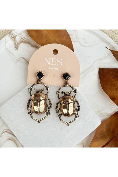 nesdesign أقراط ZR من البرونز الأسود المرصع بالأحجار