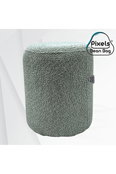PixelsBeanBag Large round ottoman in boucle fabric from Pixel Bean Bag, for living room and bedroom