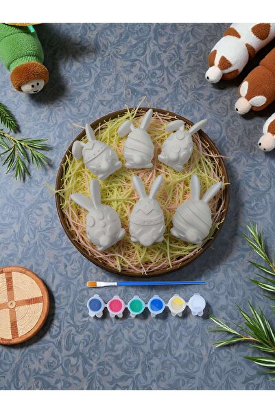 Atölye yüksel Hareketli Yumurtalar Taş Boyama Seti = 6 Taş + 6 Renk Boya + 1 ...