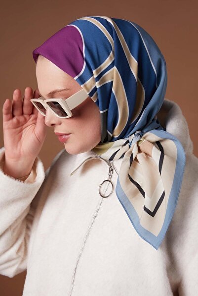 Levidor Μπλε κασκόλ με σχέδιο καμουφλάζ Aura