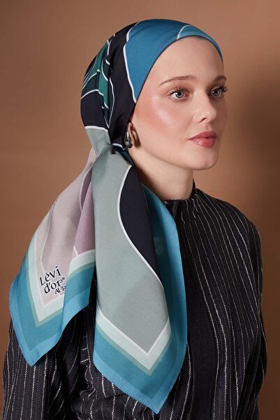 Levidor Turquoise Camouflage Pattern Aura Scarf
