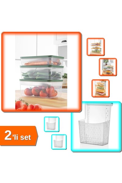 HerEveOyuncak Tupper Vakumlu 3,8 LT Saklama Kabı + Şeffaf Dolap Kapağına Asıl...