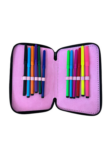 tga Equipped pencil case Tucan, 3 compartments, 19 x 12 x 5 cm, 32 pieces