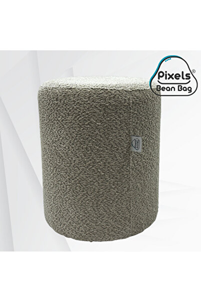 PixelsBeanBag Large round ottoman in boucle fabric from Pixel Bean Bag, for living room and bedroom