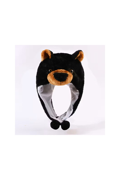 VeliumCraft Unisex brown teddy bear hat, VeliumCraft, 58 cm, light, fluffy, with scarf-like ears
