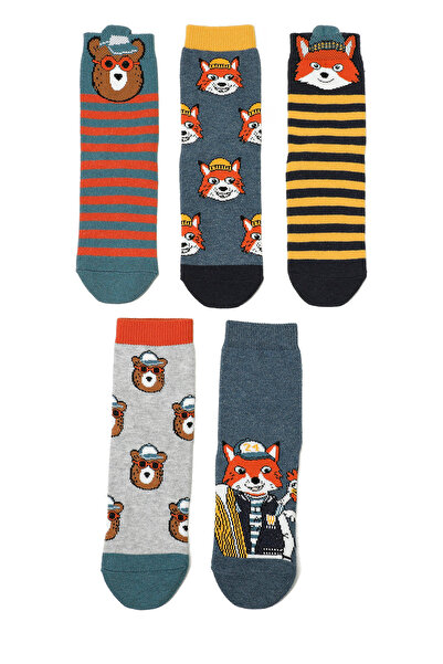Polaris BEAR 5 LI SKT-B 5PR Lacivert Erkek Çocuk Soket Çorap